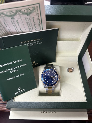 Rolex Submariner 16613 T .Blue Dial 18K Yellow Gold Stainless Steel 40mm