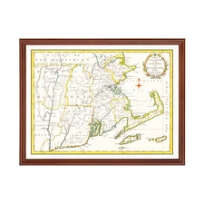 Old Map of Massachusetts 1780 - Vintage Massachusetts Art