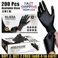 2 Boxs 200Pcs Nitrile Gloves Powder Free Latex Free Food Grade Disposable Glove