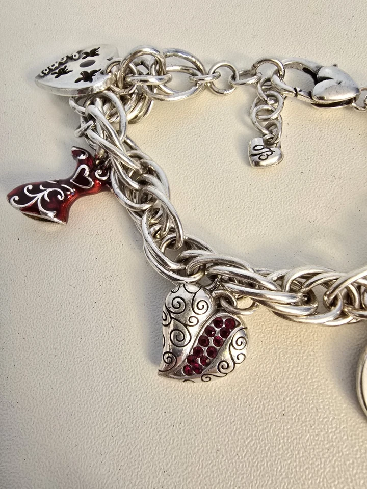 Brighton Go Rojo Corazón Coraje Amor Esperanza Sueño Dije Pulsera Vestido Grueso 8" Foto 2 de 4