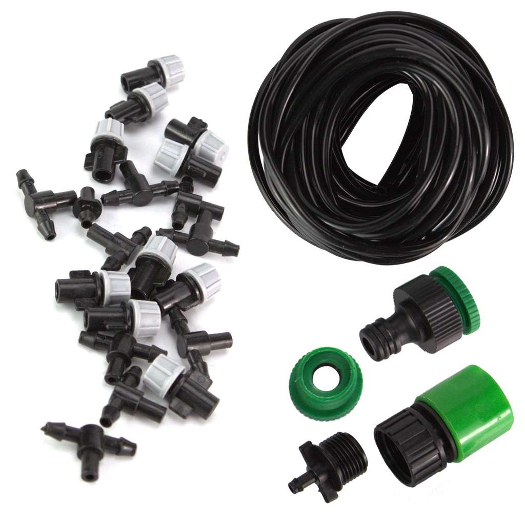 33ft Outdoor Patio Water Mister Nozzle Misting Cooling System Fan Cooler SET