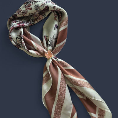 Scarf-  Garden Whimsy  26'' x 26''