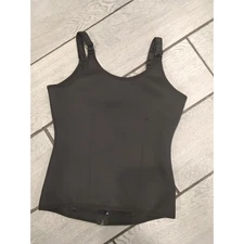 Womens Black Zipper Front Bodysuit Tank Top Shapewear Corset Style 2XL