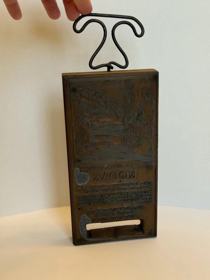 Antique 1922 Eastman Kodak Advertisement Copper Printing Block - Image 3 of 4