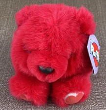 Puffkins Plush KISSES Red Bear Hearts Feet 6680 SWIBCO Birthdate 2-14-98 NWT