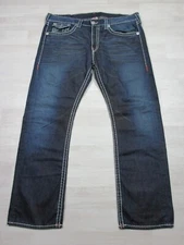 True Religion Men's Designer Jeans - Ricky Super T USA Straight 44x34.75 Flap