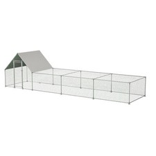 Large Metal Chicken Coop Walk-in Chicken Run Galvanized Wire Poultry Pen Cage