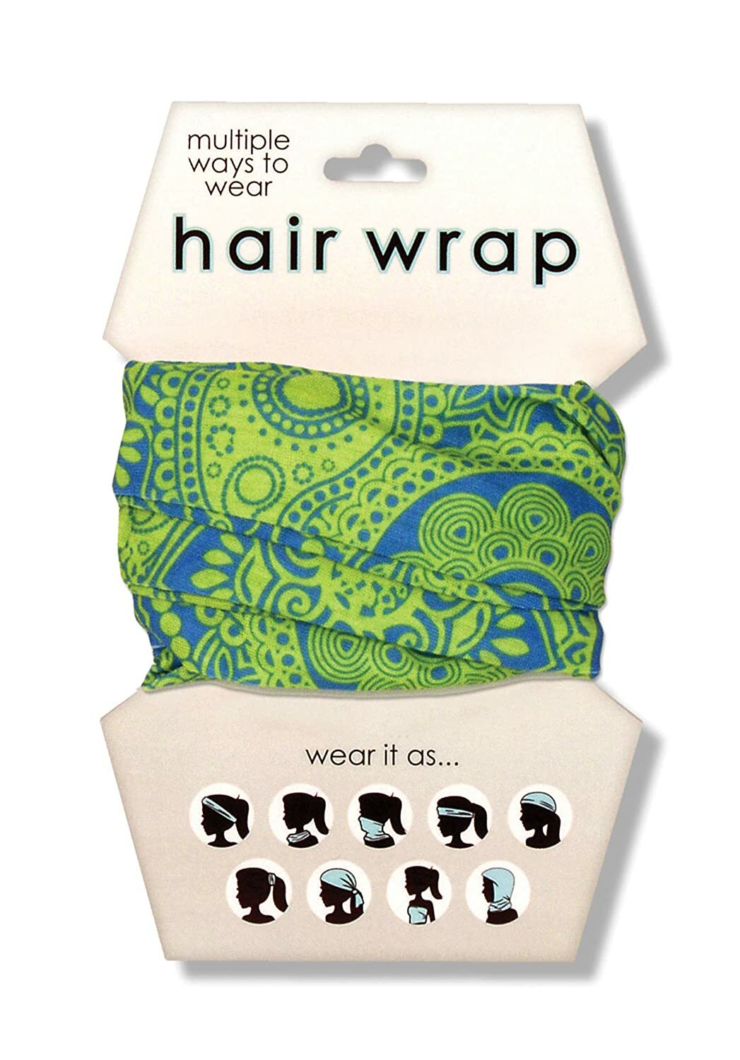 Повязка для волос и лица Spoontiques с узором Пейсли, розово-зеленая