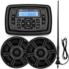 Boat FM AM Radio System Receiver w/ 6inch Waterproof Speakers 240W w/ Antenna