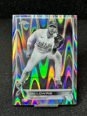 2022 Topps Chrome Sonic  JED LOWRIE  #140  Black & White RayWave