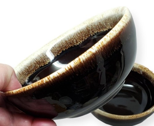Pfaltzgraff - Gourmet Brown - Pair of Coupe Cereal Bowls - Brown Drip - C - Picture 9 of 14