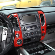 ABS Red Interior Center Dashboard AC Air Vent Cover For Nissan Titan 2016-19