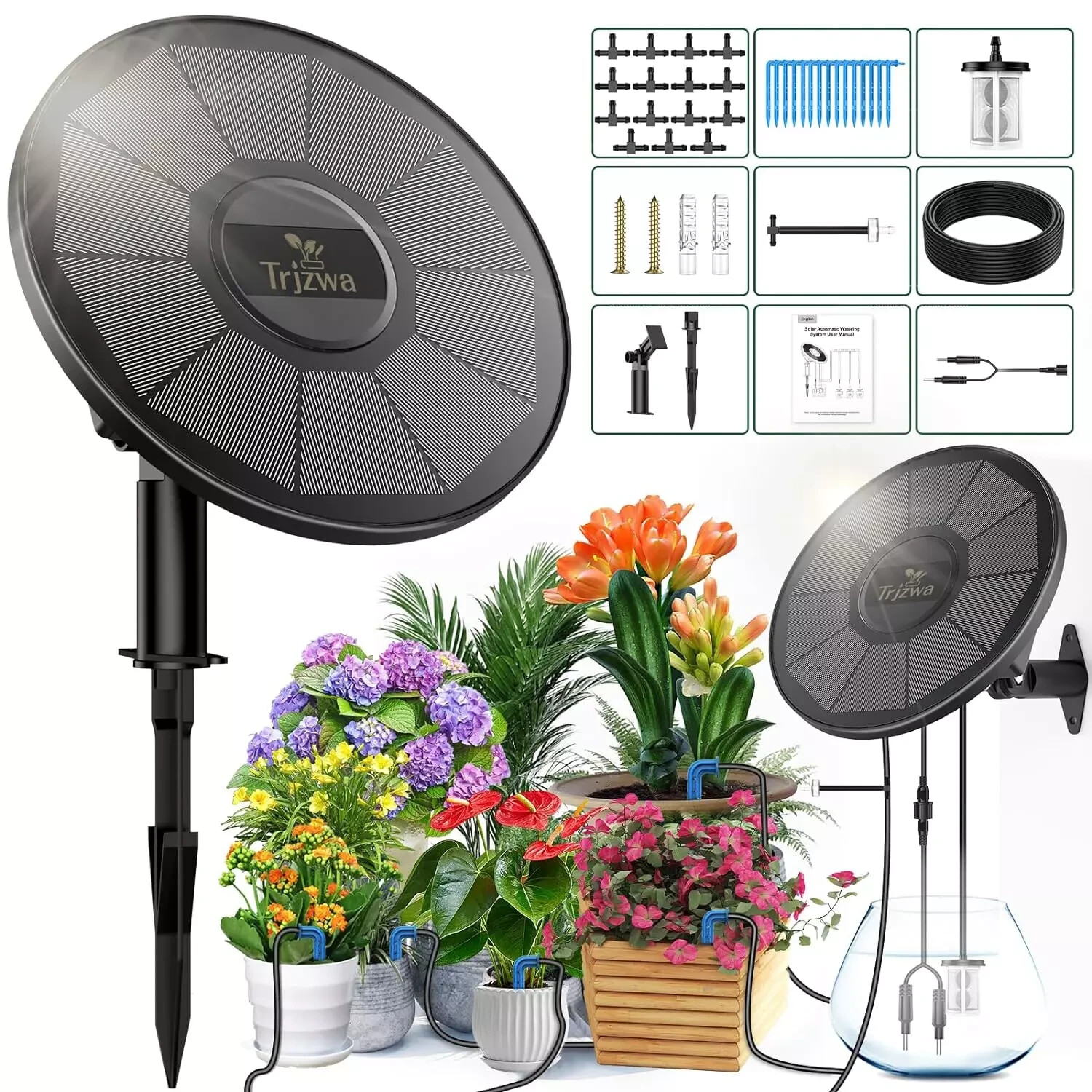 Sistema Di Irrigazione Solare per Giardino,Kit Di Irrigazione Automatica