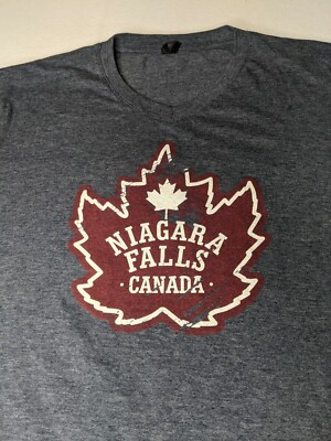 Niagara Falls Canada blue gray premium mens shirt vneck XL