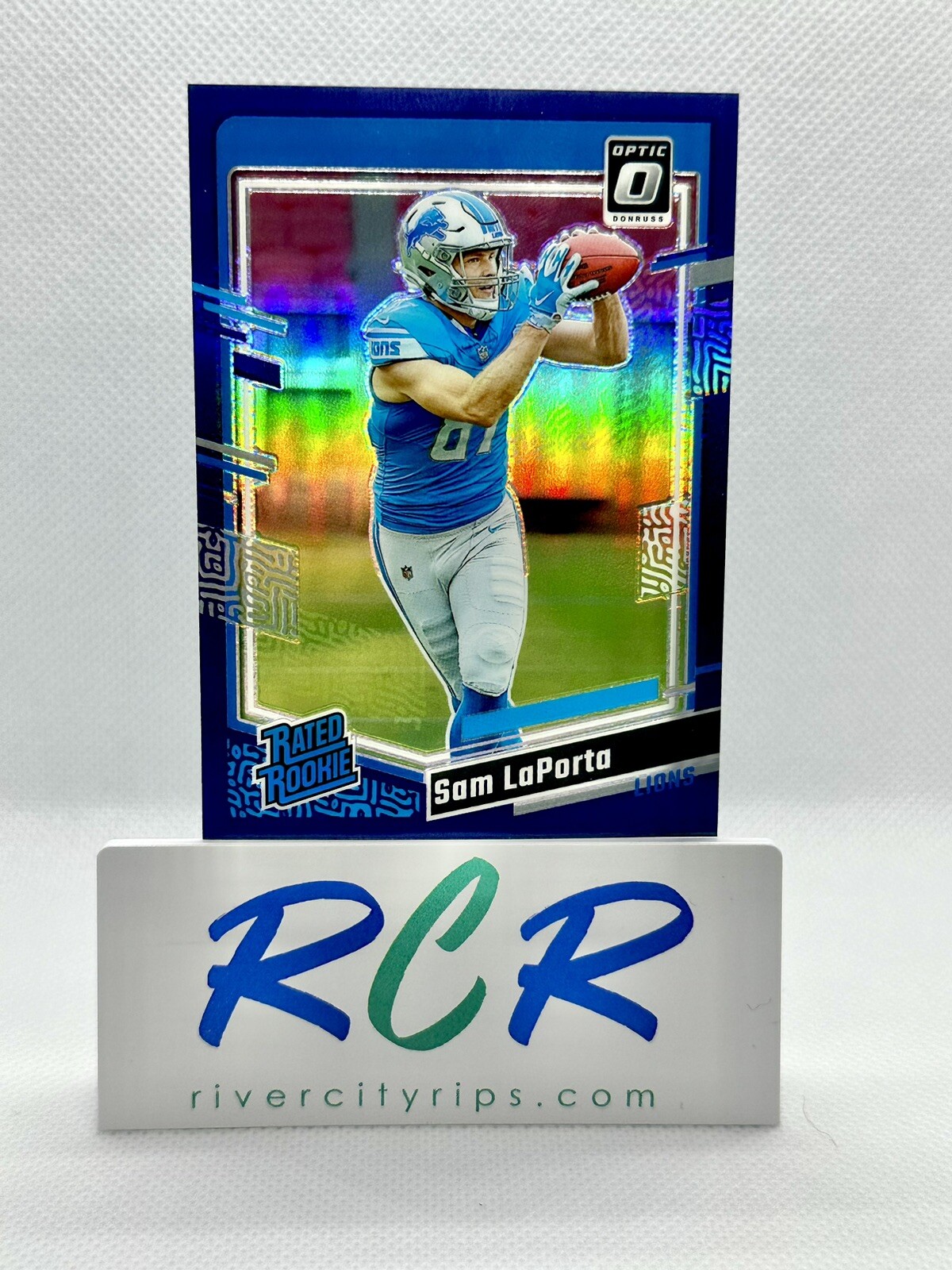 2023 Optic - Rated Rookie Purple Prizm #237 Sam LaPorta /50 - Detroit Lions 🦁