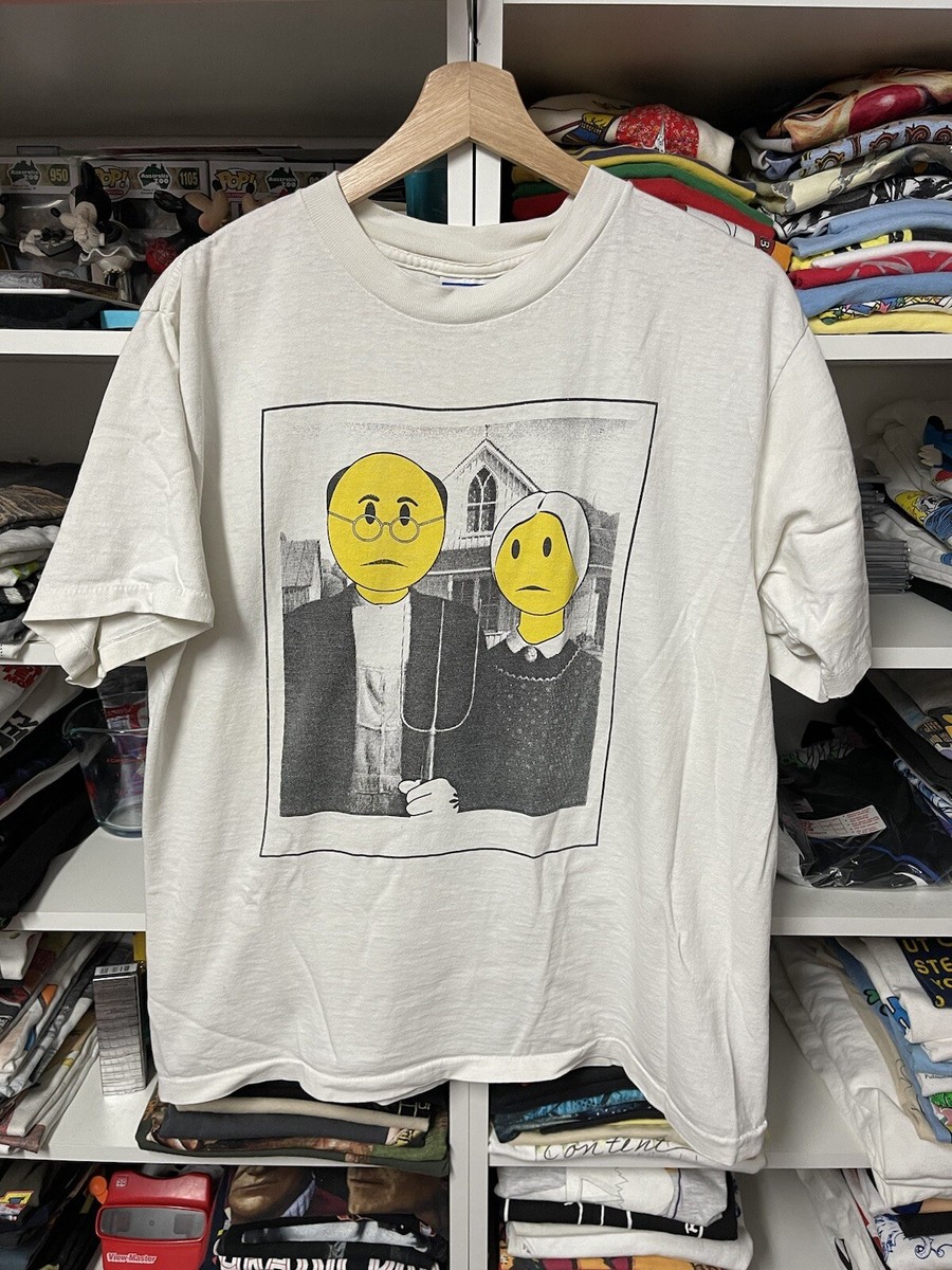 Vintage American Gothic Shirt Grant Wood SIZE LARGE Single Stitch