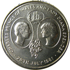 elf Saint Helena 25 Pence 1981 Charles Diana Wedding 