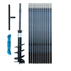 DRILLPARTNER Hand Auger Water well Earth Borer 7 inch and 3-60 feet