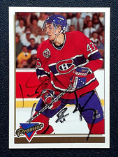 PATRICE BRISEBOIS AUTHENTIC AUTOGRAPH 1993-94 O-PEE-CHEE PREMIER GOLD      29237