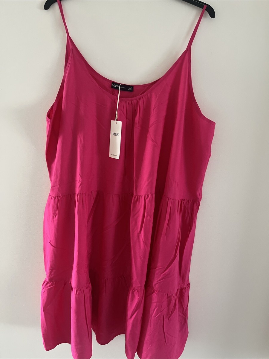 M&S Pink Strappy Beach Dress Size 22 BNWT UK