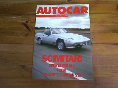 RELIANT SCIMITAR SS1 VERKAUFSPROSPEKT / ROAD TEST , 1985