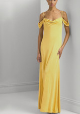 Lauren Ralph Lauren Off-The-Shoulder Jersey Gown MSRP 265 Size 12  12B 2186 Bl