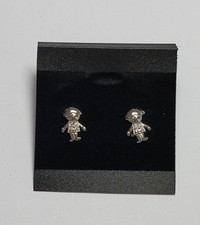 Baby Boy Stud Earrings, 925 Silver, Rhodium Plated, CZ STE00871
