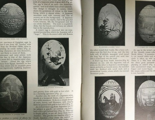 Decorated Crane Ostrich Eggs Rare Old Article 1900 Coptic Church Japanese Kogo - Picture 2 of 4