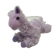Aurora Llama Alpaca Purple Lavender Fuzzy Plush 8" Toy Lovey EUC 2018