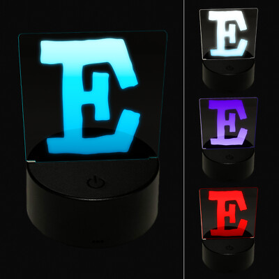 Letter E Uppercase Cute Typewriter Font 3D Illusion LED Night Light Sign Lamp