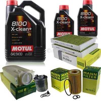 MANN-FILTER Inspektionspaket 7L Motul 5W-30 8100 X-Clean+ FüR Mercedes S-Klasse