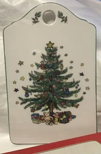 Vintage Christmas Tree Boxed NIKKO Ceramic Snack Cheese Board Gift Japan