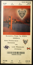 XFL INAUGURAL TICKET - FIRST LEAGUE GAME - Feb 4  2001 S.F. Demons vs L.A Xtreme