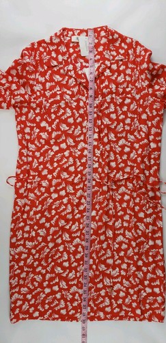 NWT Diane von Furstenberg Taya Tie-Waist Leaf-Print Georgette Shirtdress Size 10 - Picture 7 of 9