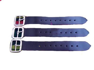  Schwarzer Riemen 3x Kilt Riemen & Schnalle 7'' Echtleder Verlängerung 1,25'' breit -