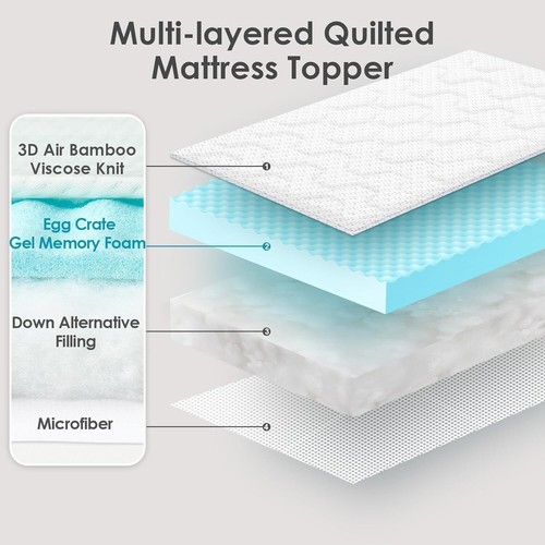 EHEYCIGA Topper Matrimoniale 160x190, Memory Foam Topper Materasso Respirabile - Foto 6 di 9
