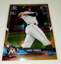 2018 Bowman Chrome Prospects Gold Refractor 207 Chris Torres 50/50 1/1 Last Made