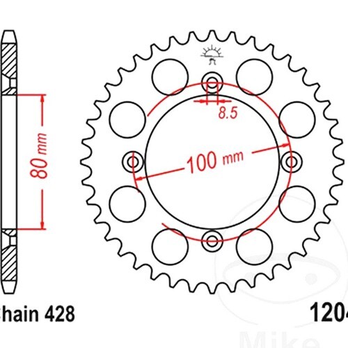 JT Kettenrad hinten 50 T 428 P JTR1204.50 für AJP PR3 200 Enduro Pro 10-13 - Bild 3 von 4