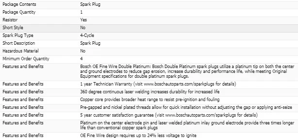 4 X Bujías Doble Platino 2006 ISUZU I-280 L4-2,8 L Foto 4 de 4