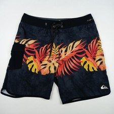 QUIKSILVER Highline Board Shorts Unlined Swimming Trunks Men's Size 32 Tropical