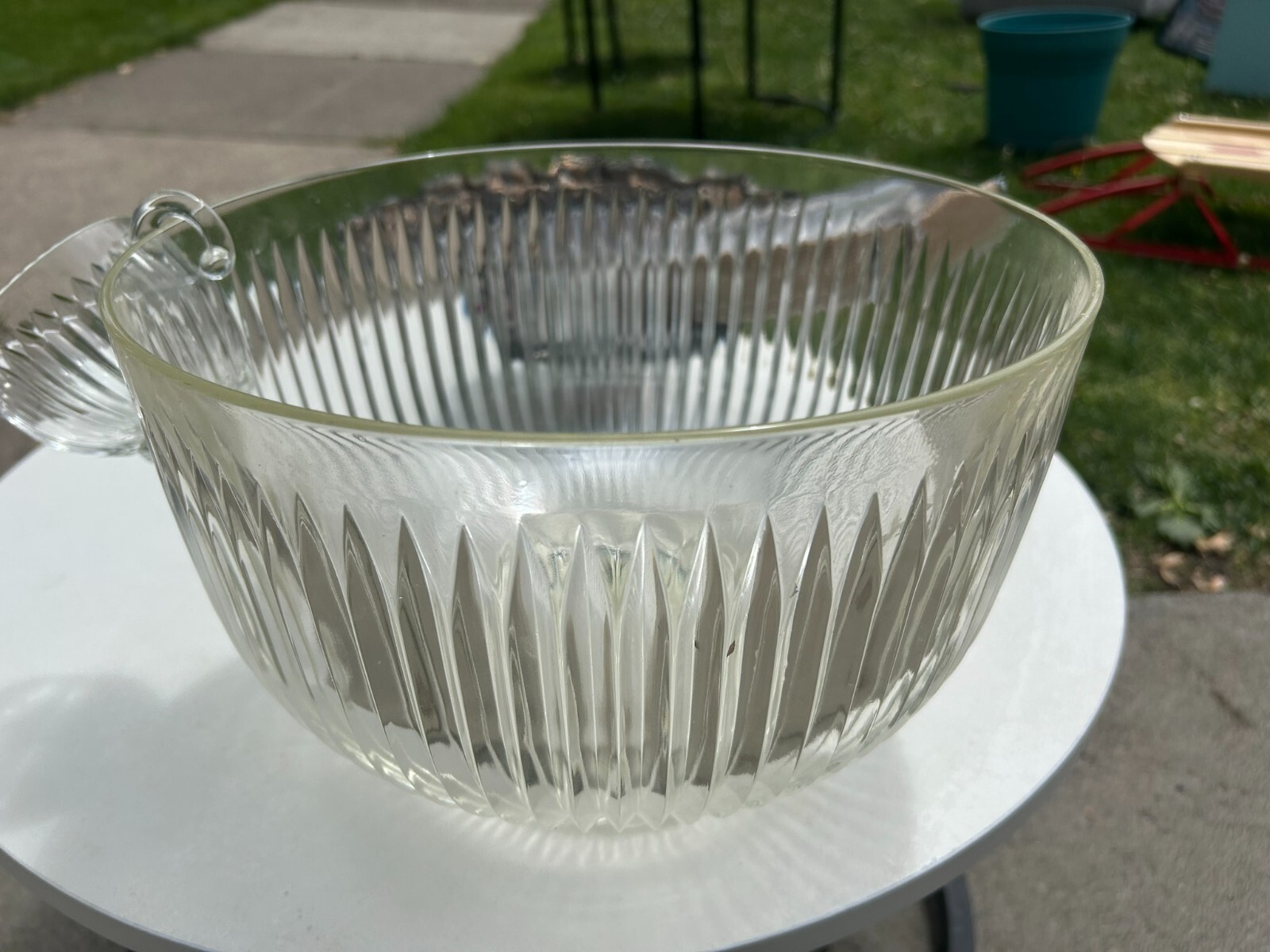 Mikasa Crystal Punch Bowl Set with 12 Cups & Ladle – Elegant Ribbed Design