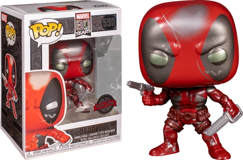 FUNKO POP MARVEL 80TH FIRST APPEARANCE NEW MUTANTS DEADPOOL METALLIC #590