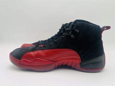 Air Jordan 12 Retro 2009 Flu Game Black Red Suede (130690 Air Jordan 12 Retro 2009 Flu Game Black Red Suede (130690