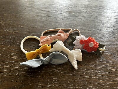 BOWS NEWBORN MULTICOLOR SOFT FELT FLOWERS VELVET