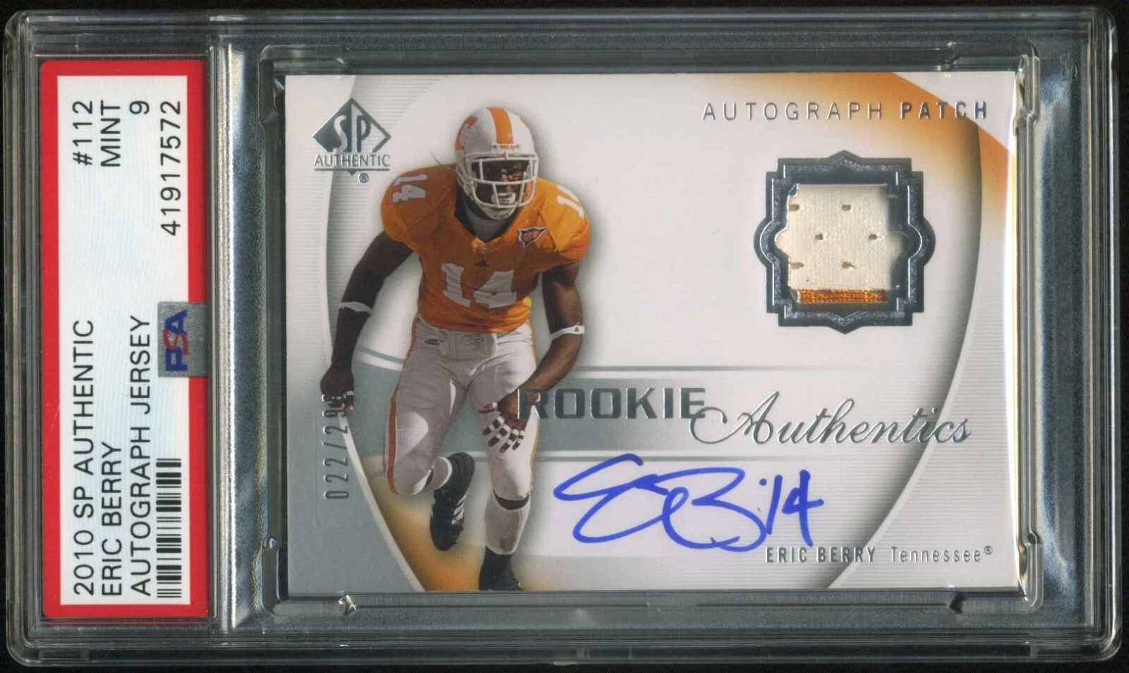 Eric Berry SP Authentic #112 Autograph Jersey