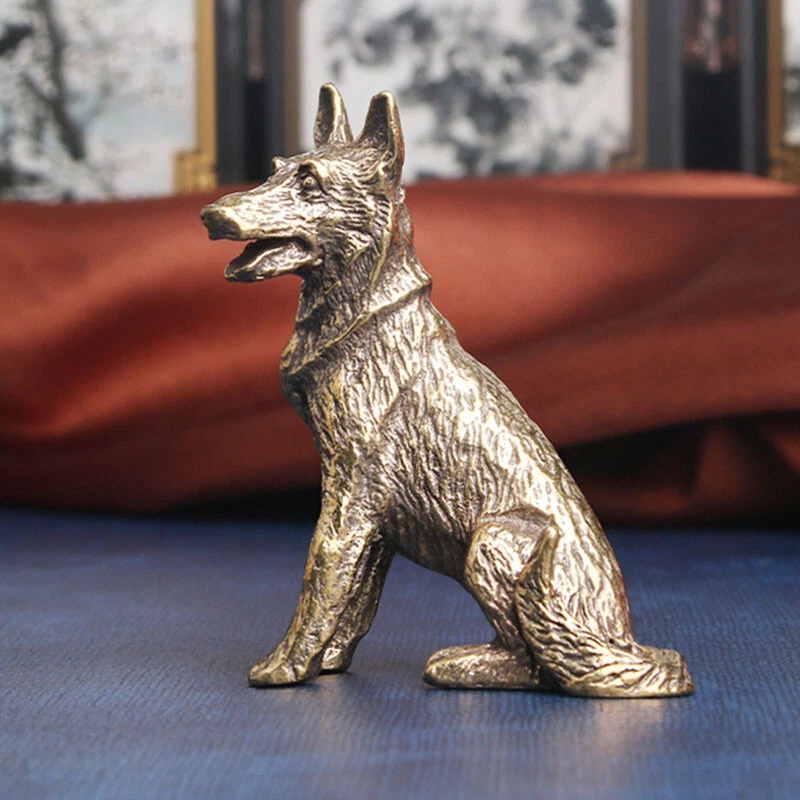 Solid Brass Dog Figurines Small Dog Statue Home Ornaments Animal