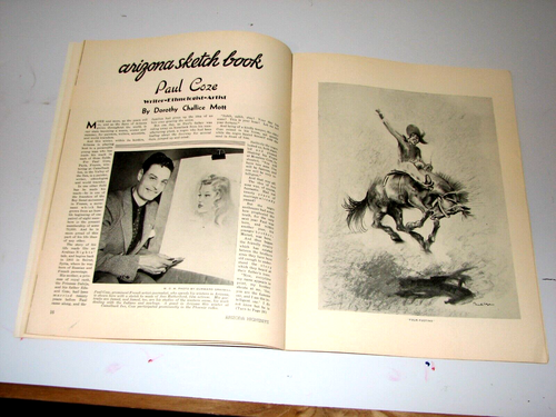 APRIL 1939 ARIZONA HIGHWAYS "ARIZONA'S YESTERDAYS" SKETCHBOOK BY PAUL COZE" - Picture 7 of 14