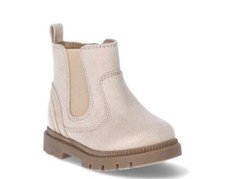 Wonder Nation Infant Baby Girls Gold Slip on Chelsea Boots Various Sizes NEW