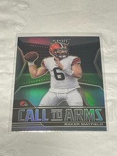 2021 Panini Playoff Baker Mayfield Call To Arms Silver Prizm Card CA-BMA