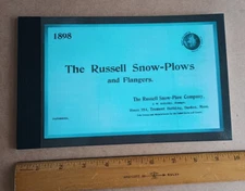 Russell Snow Plows + Flangers (1898) CATALOG trains railroad Machinery Car etc